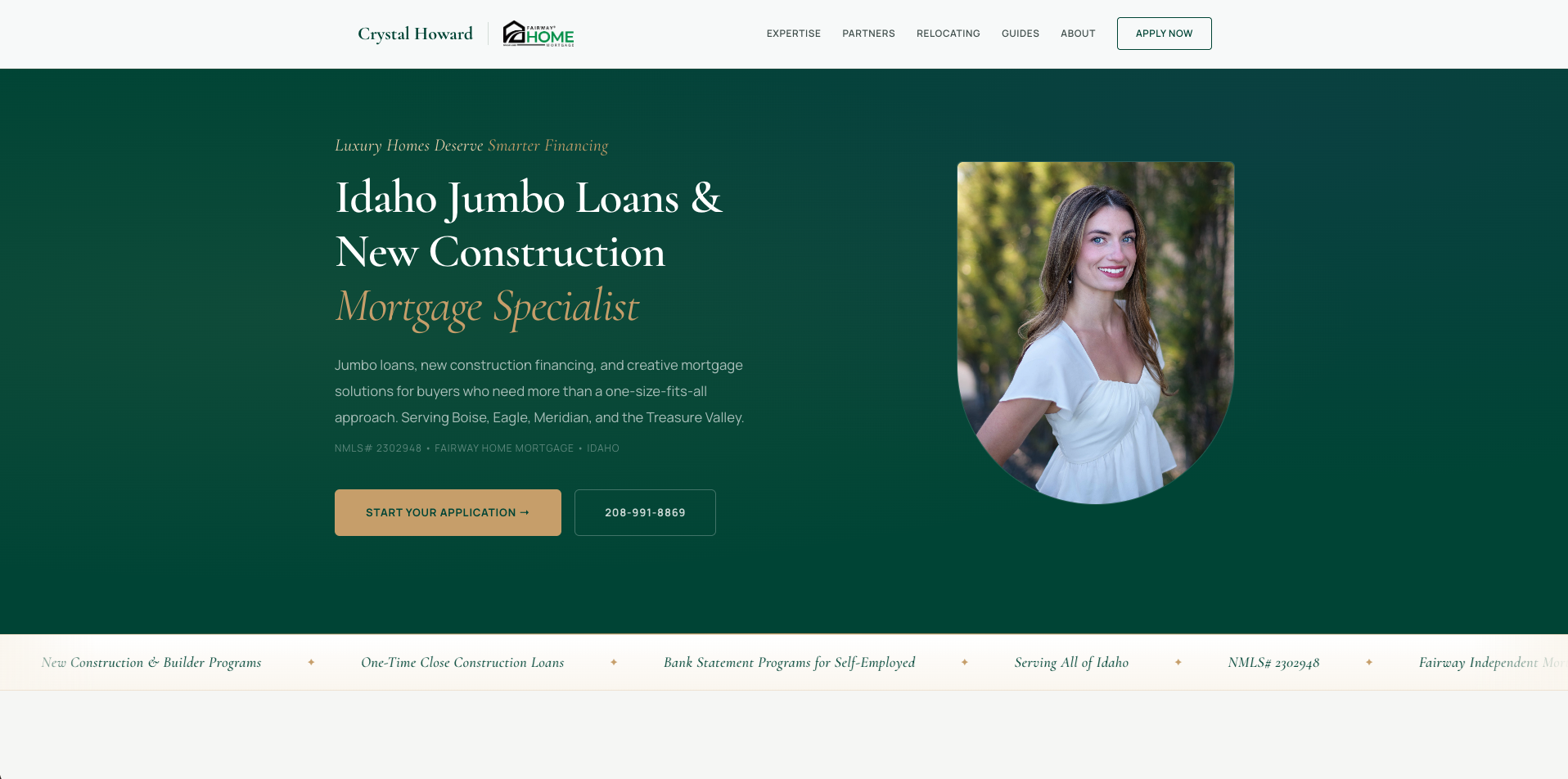 Crystal Howard Mortgage homepage screenshot